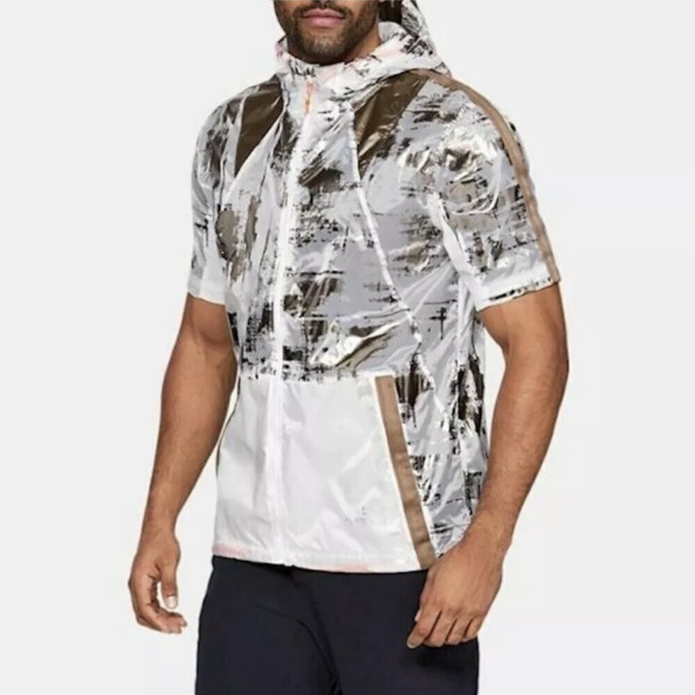 Under Armour UA Perpetual Short Sleeve Windbreaker Jacket Men's XXL Hoodie $130
